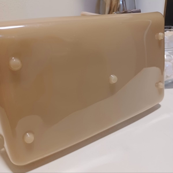 Furla Beige Glossy Rubber Mini Candy Satchel - Picture 4 of 16